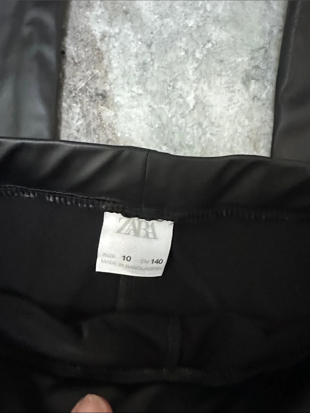 4/$25 NEW Zara Faux Leather Black Leggings Slim Fit Elastic Waist Girls Sz 10